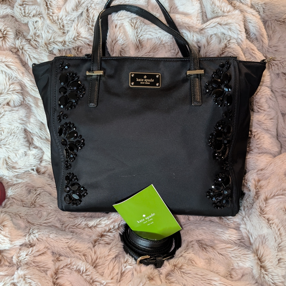 Kate Spade Black Floral Crossbody Bag